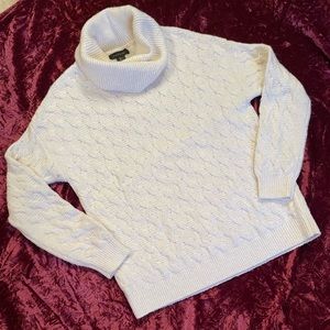 Off white Tahari cowl neck sweater